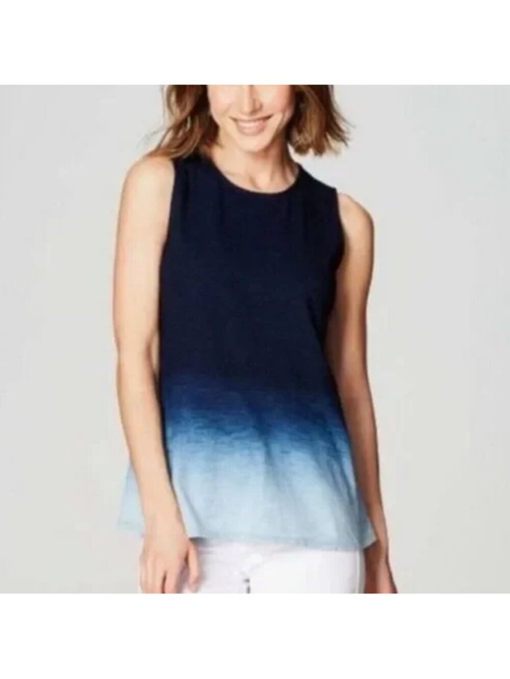 Women's Ombre Blue Sleeveless Tank Top
